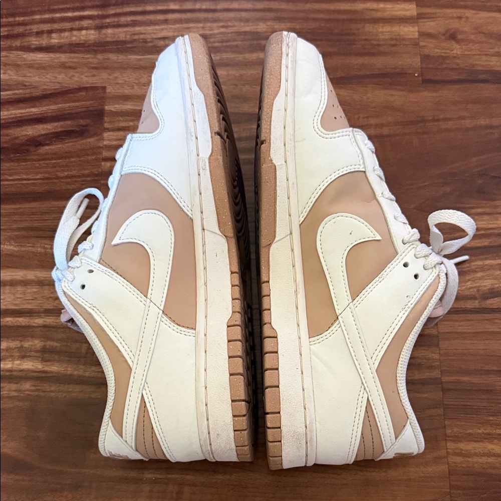 Nike Dunk Cream and Tan Low-Top Sneakers
